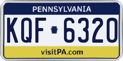 PA license plate KQF6320