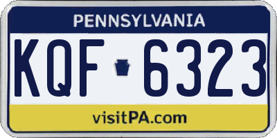 PA license plate KQF6323