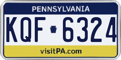 PA license plate KQF6324