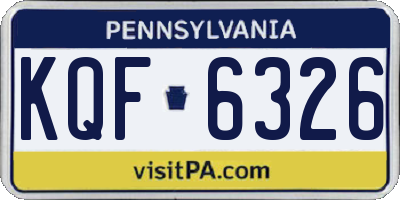 PA license plate KQF6326