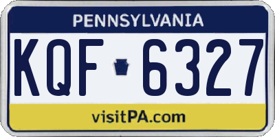PA license plate KQF6327