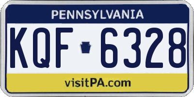 PA license plate KQF6328