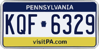 PA license plate KQF6329