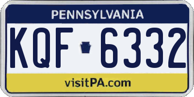 PA license plate KQF6332