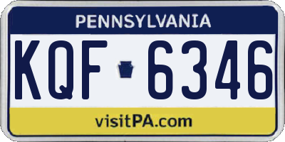 PA license plate KQF6346