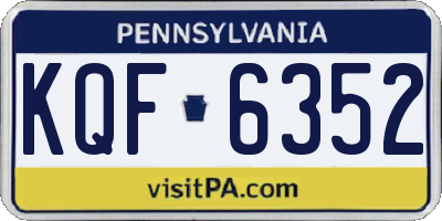 PA license plate KQF6352