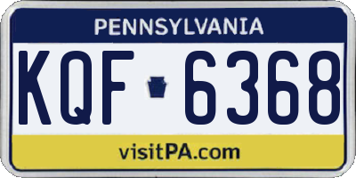 PA license plate KQF6368