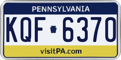 PA license plate KQF6370