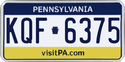 PA license plate KQF6375
