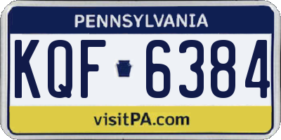PA license plate KQF6384