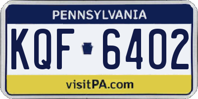 PA license plate KQF6402