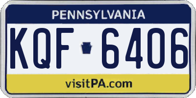 PA license plate KQF6406