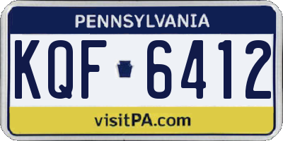 PA license plate KQF6412
