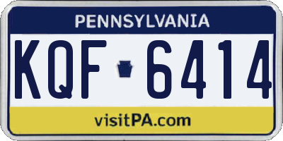 PA license plate KQF6414