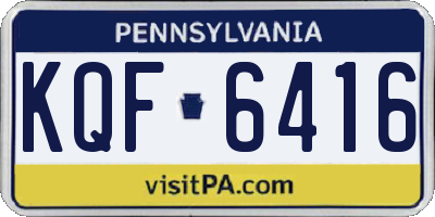 PA license plate KQF6416