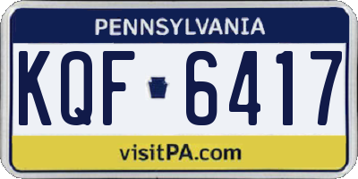 PA license plate KQF6417