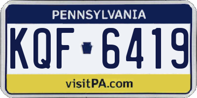 PA license plate KQF6419