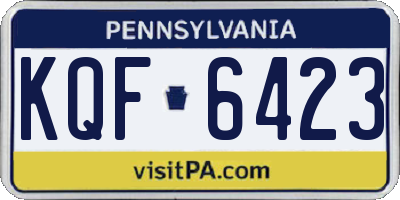 PA license plate KQF6423