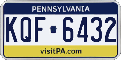 PA license plate KQF6432