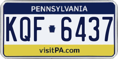 PA license plate KQF6437