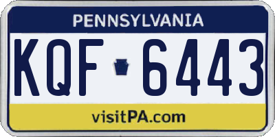PA license plate KQF6443