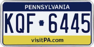PA license plate KQF6445