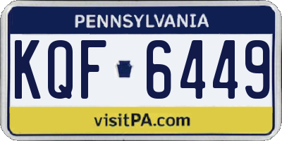 PA license plate KQF6449