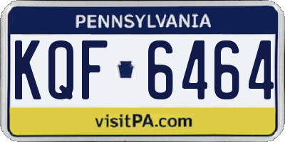PA license plate KQF6464