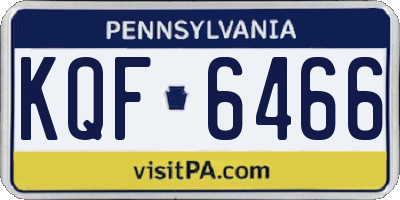PA license plate KQF6466