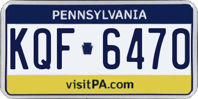 PA license plate KQF6470