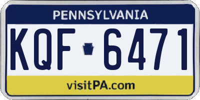PA license plate KQF6471