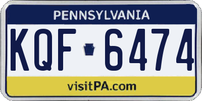 PA license plate KQF6474