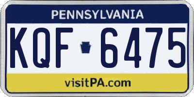 PA license plate KQF6475