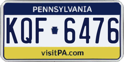PA license plate KQF6476