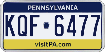 PA license plate KQF6477