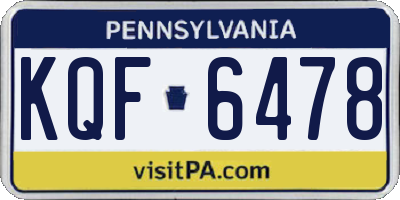 PA license plate KQF6478
