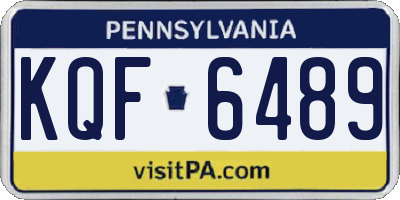 PA license plate KQF6489