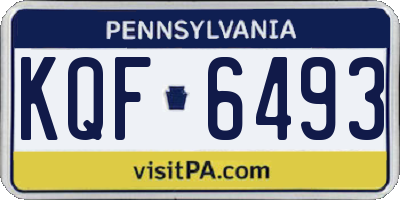 PA license plate KQF6493