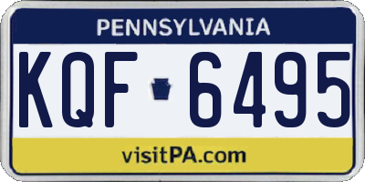 PA license plate KQF6495