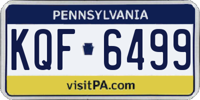 PA license plate KQF6499