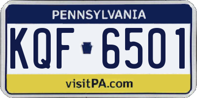 PA license plate KQF6501