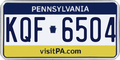 PA license plate KQF6504