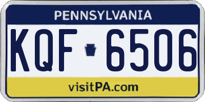PA license plate KQF6506