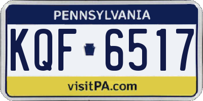 PA license plate KQF6517