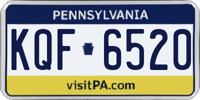 PA license plate KQF6520