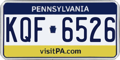 PA license plate KQF6526