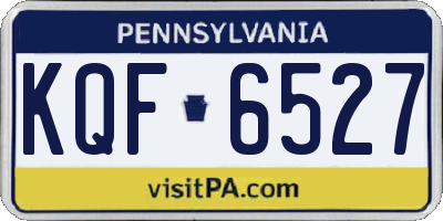 PA license plate KQF6527
