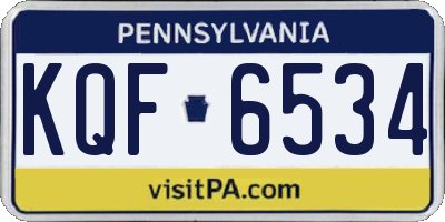 PA license plate KQF6534