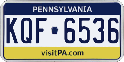 PA license plate KQF6536