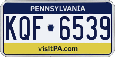 PA license plate KQF6539